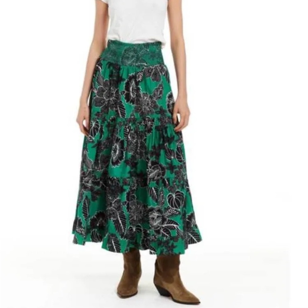 Green and black maxi skirt by Love the Label